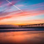 Vibrant sunset reflecting on the water