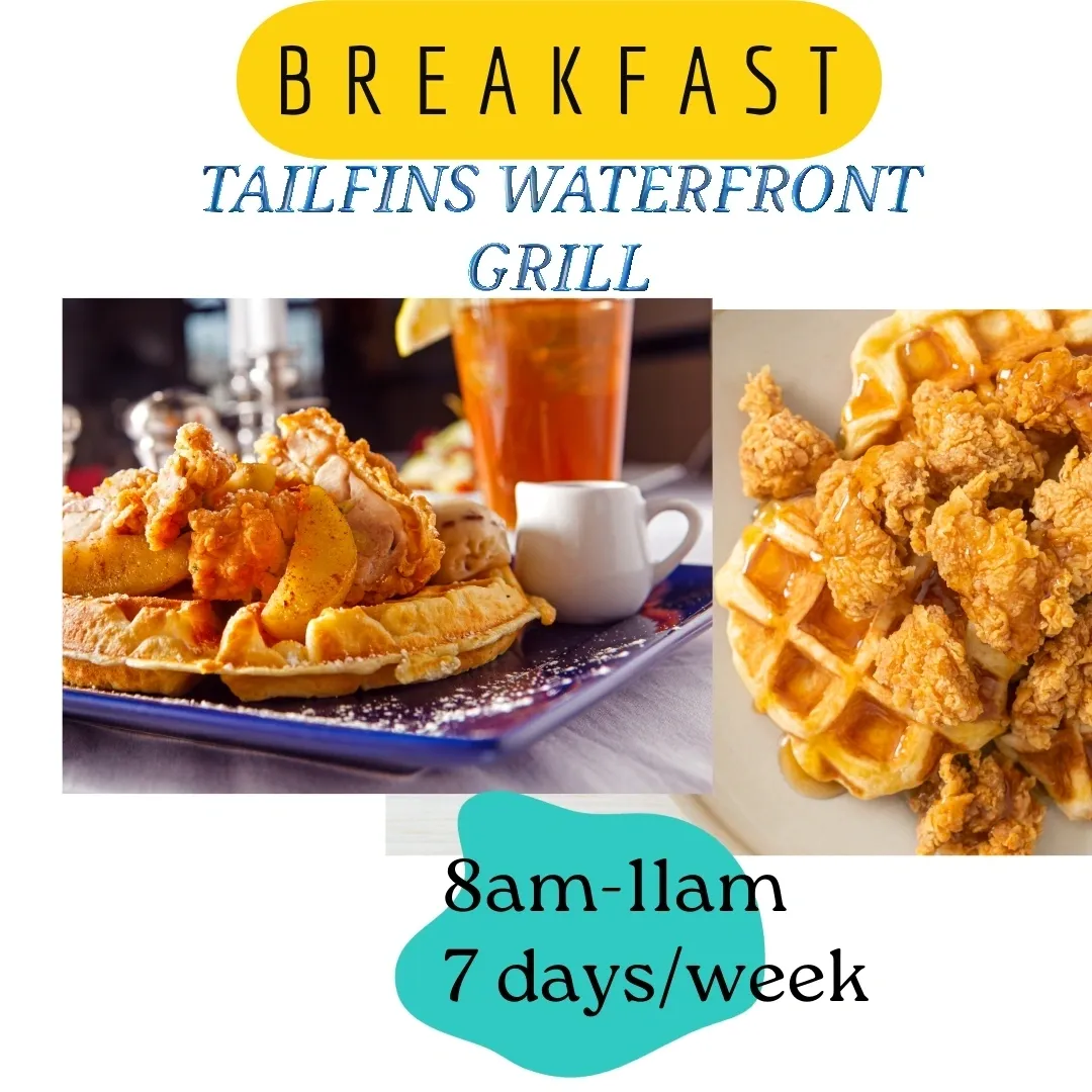 Breakfast waffles and chicken platter