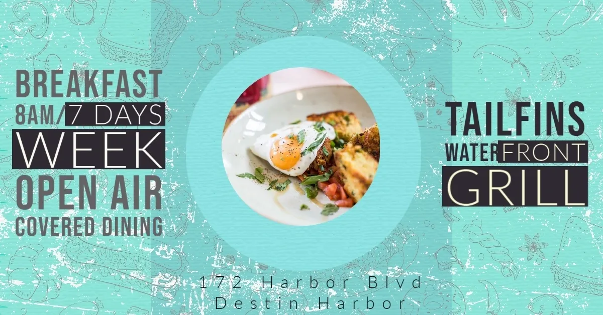 Breakfast at Tailfins Waterfront Grill flyer