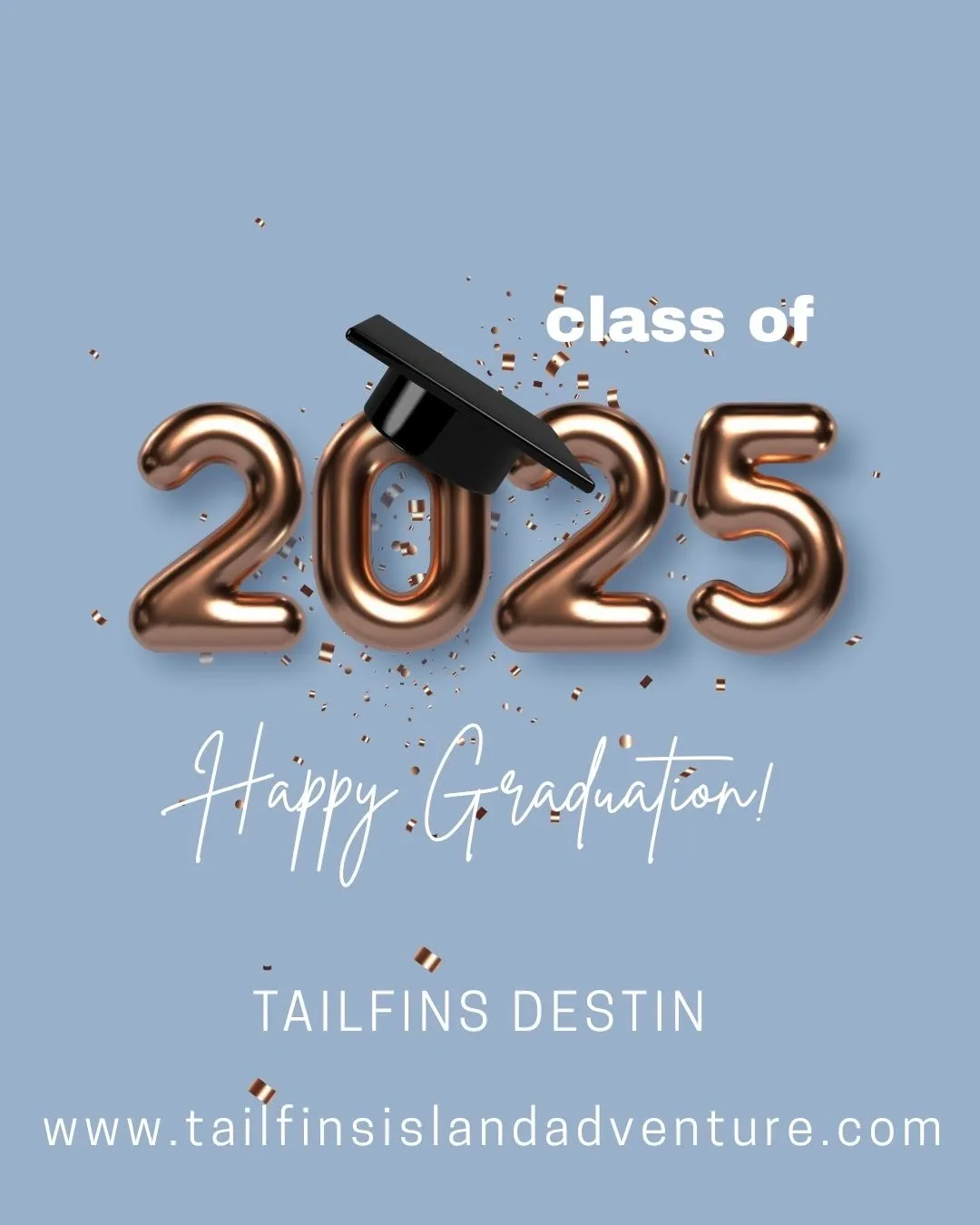 Happy Graduation message on blue background