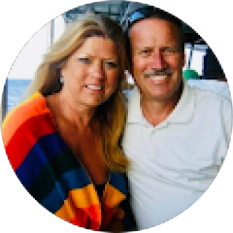 Happy pair enjoying a boat ride